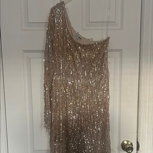 One-Shoulder Sequin Jumpsuit
